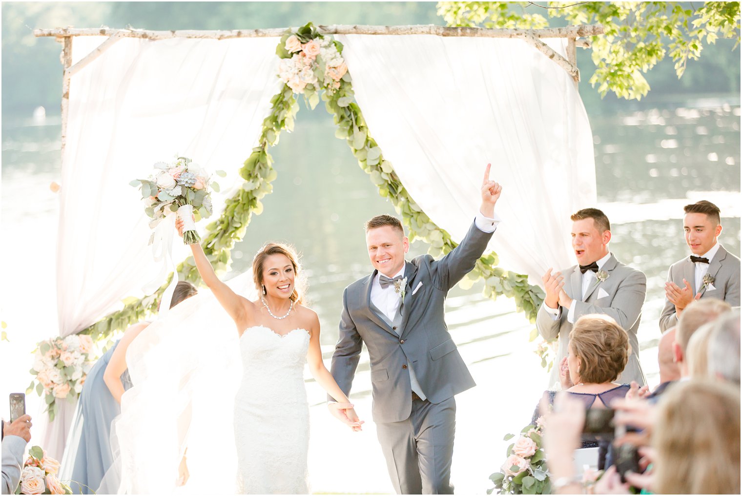 wedding ceremony recessional photo at Indian Trail Club