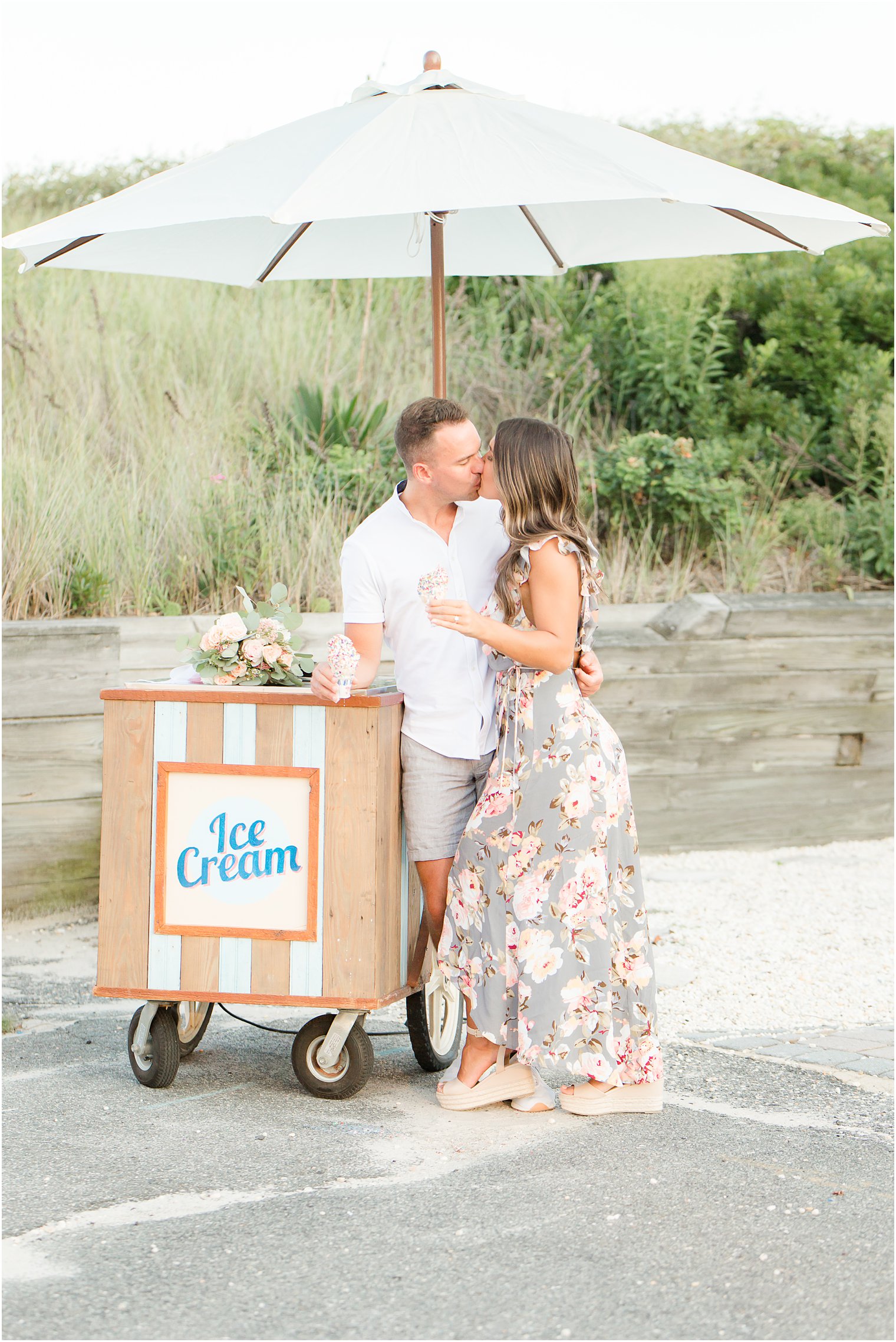 ice-cream themed engagement session on LBI