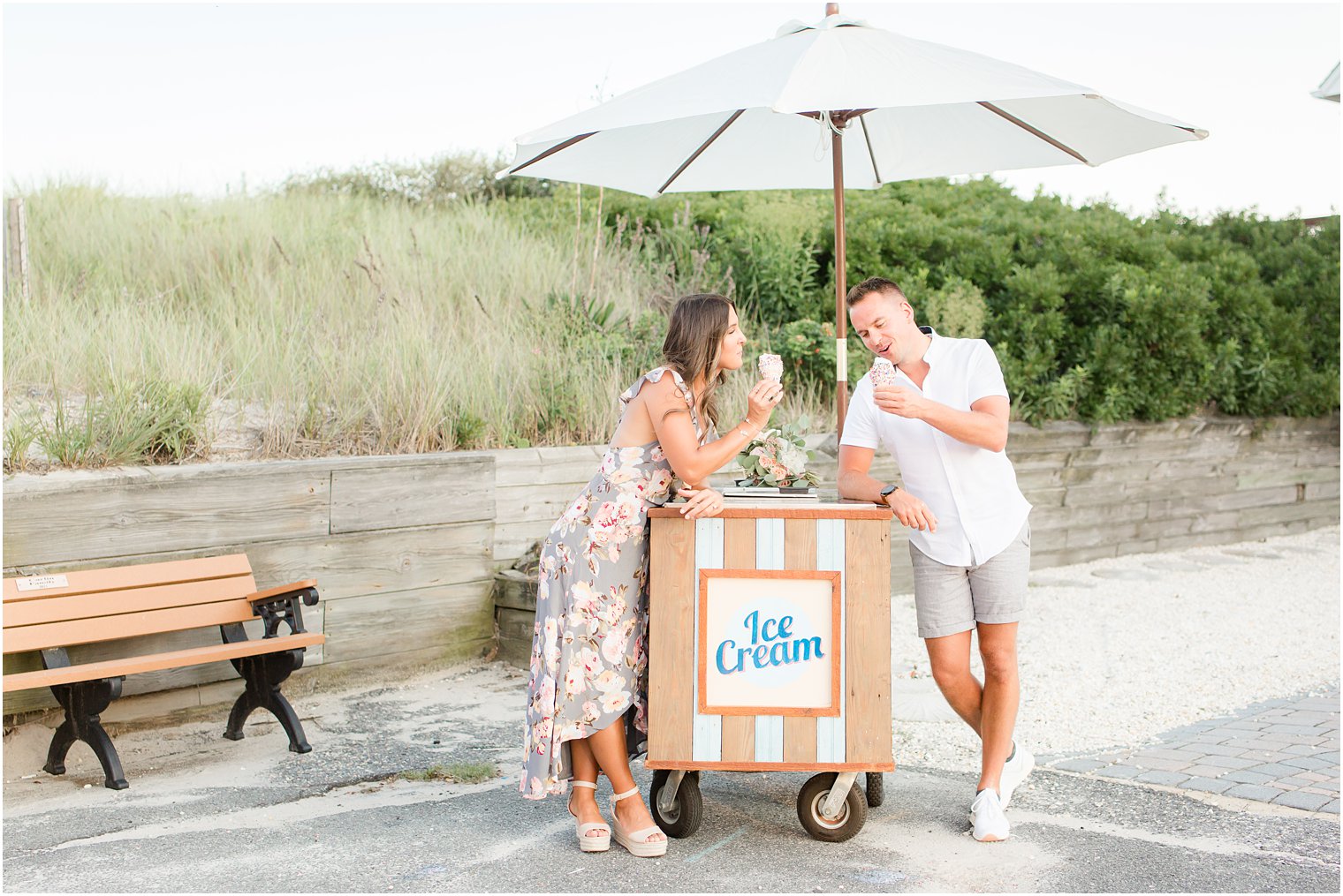 ice cream themed engagement session on Long Beach Island