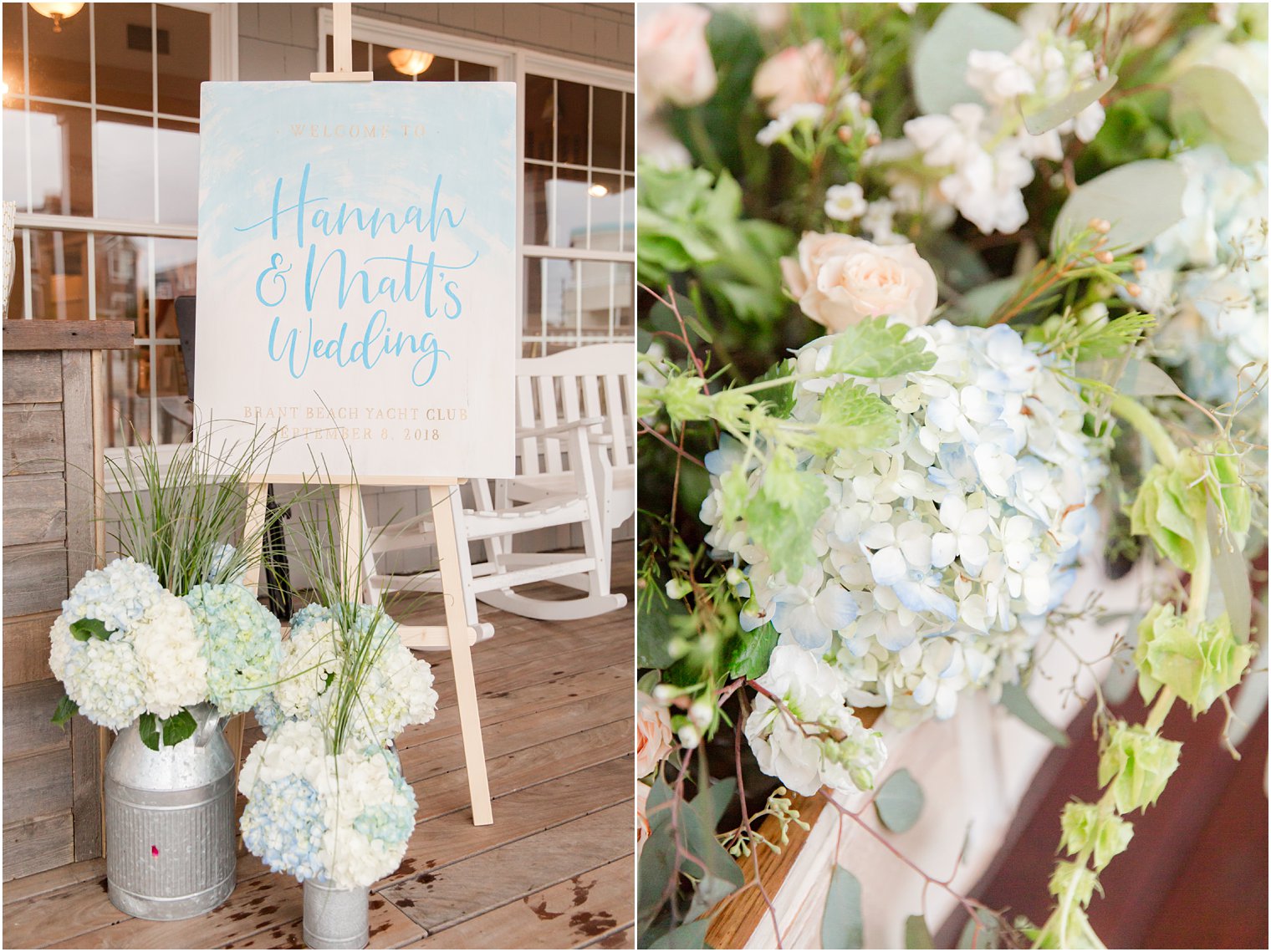 Outdoor beach ceremony at Brant Beach Yacht Club on Long Beach Island