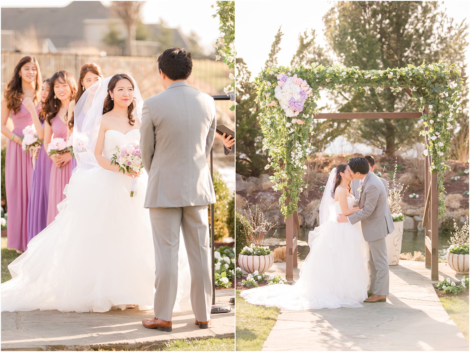 Outdoor ceremony at Grand Cascades Lodge in Hamburg, NJ