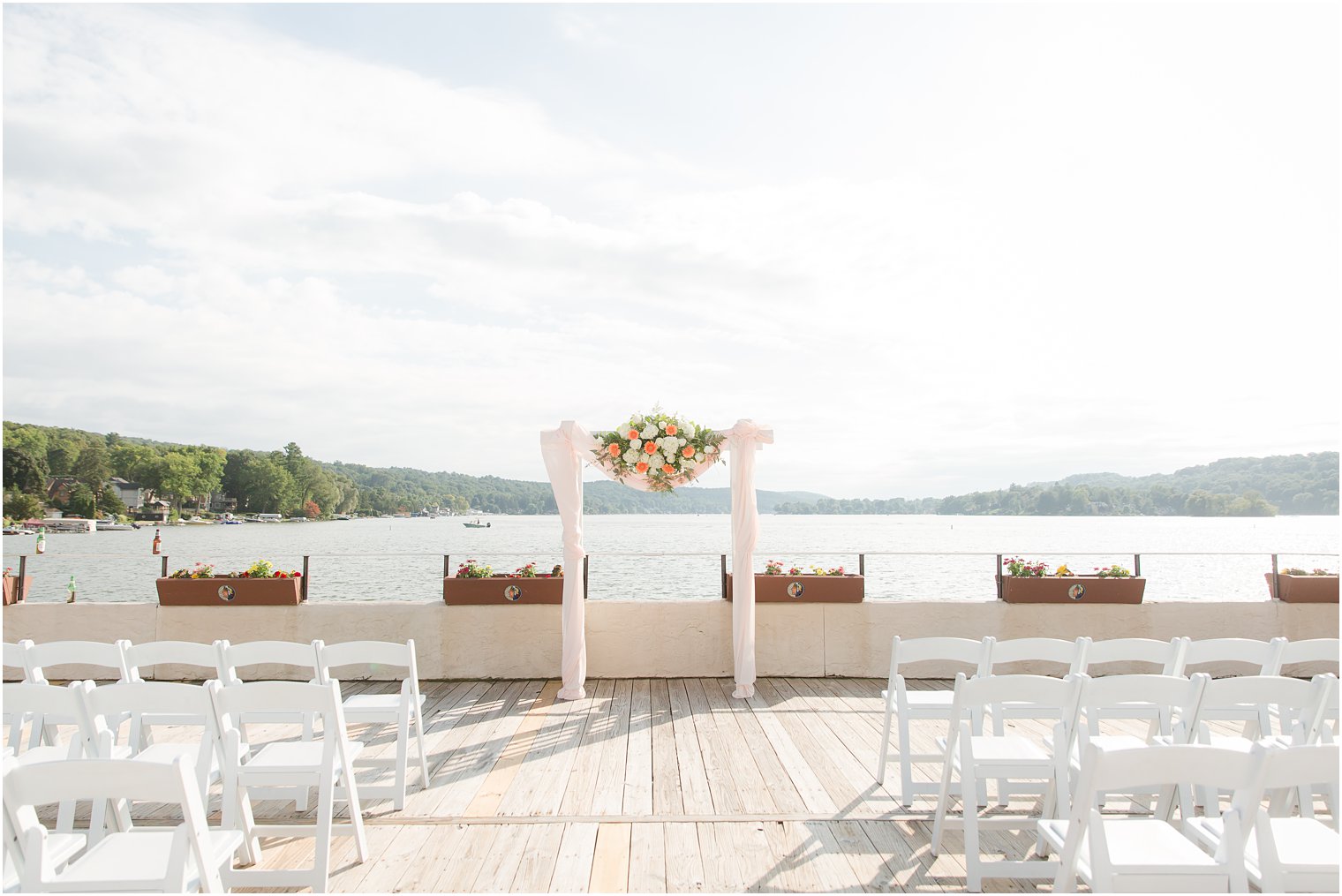 Outdoor ceremony at Lake Valhalla Club in Sparta, NJ