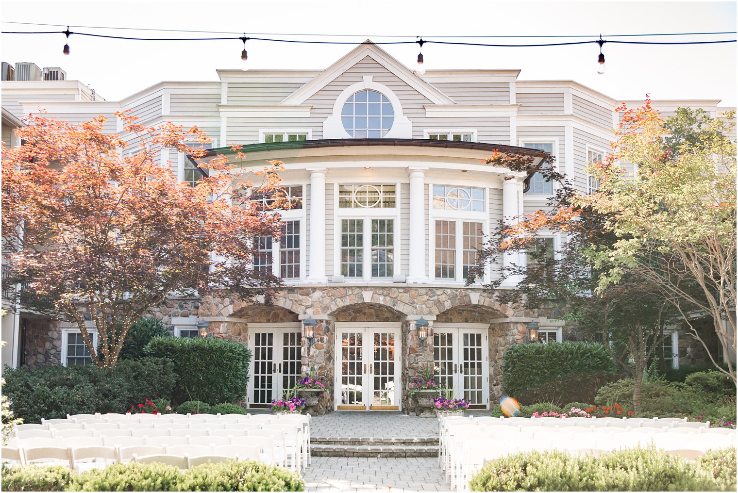 Outdoor ceremony at Olde Mill Inn in Basking Ridge, NJ