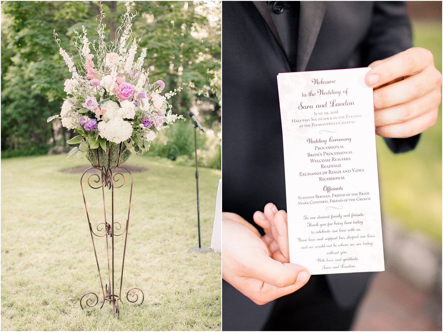 Outdoor ceremony at Pleasantdale Chateau in West Orange, NJ