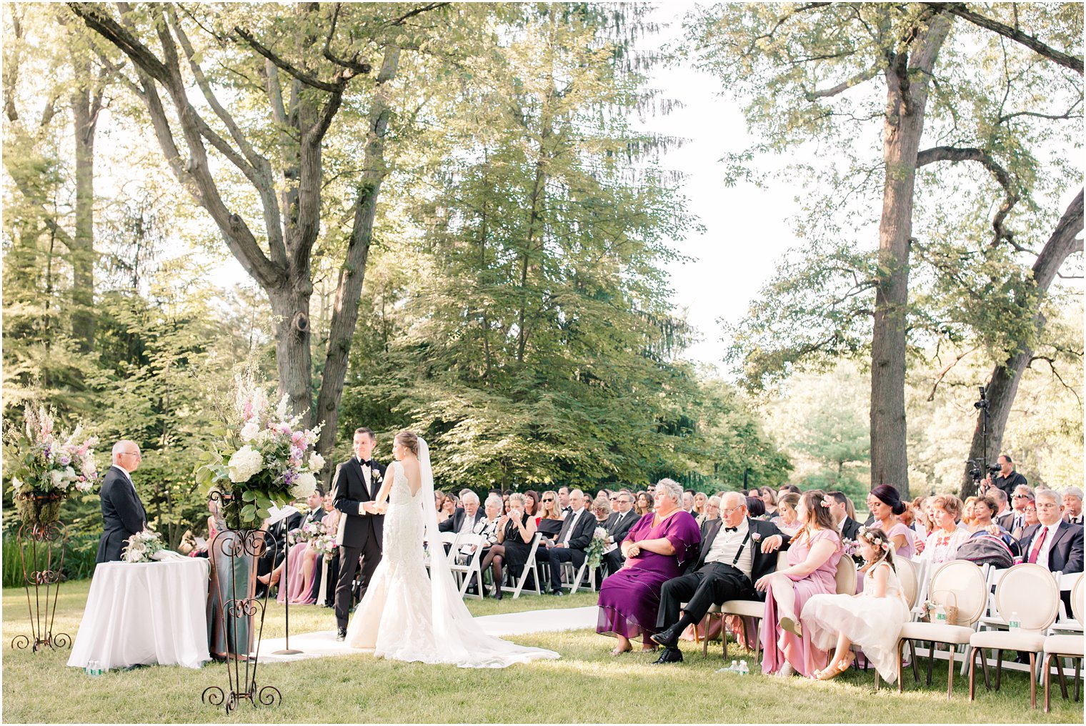 Outdoor ceremony at Pleasantdale Chateau in West Orange, NJ