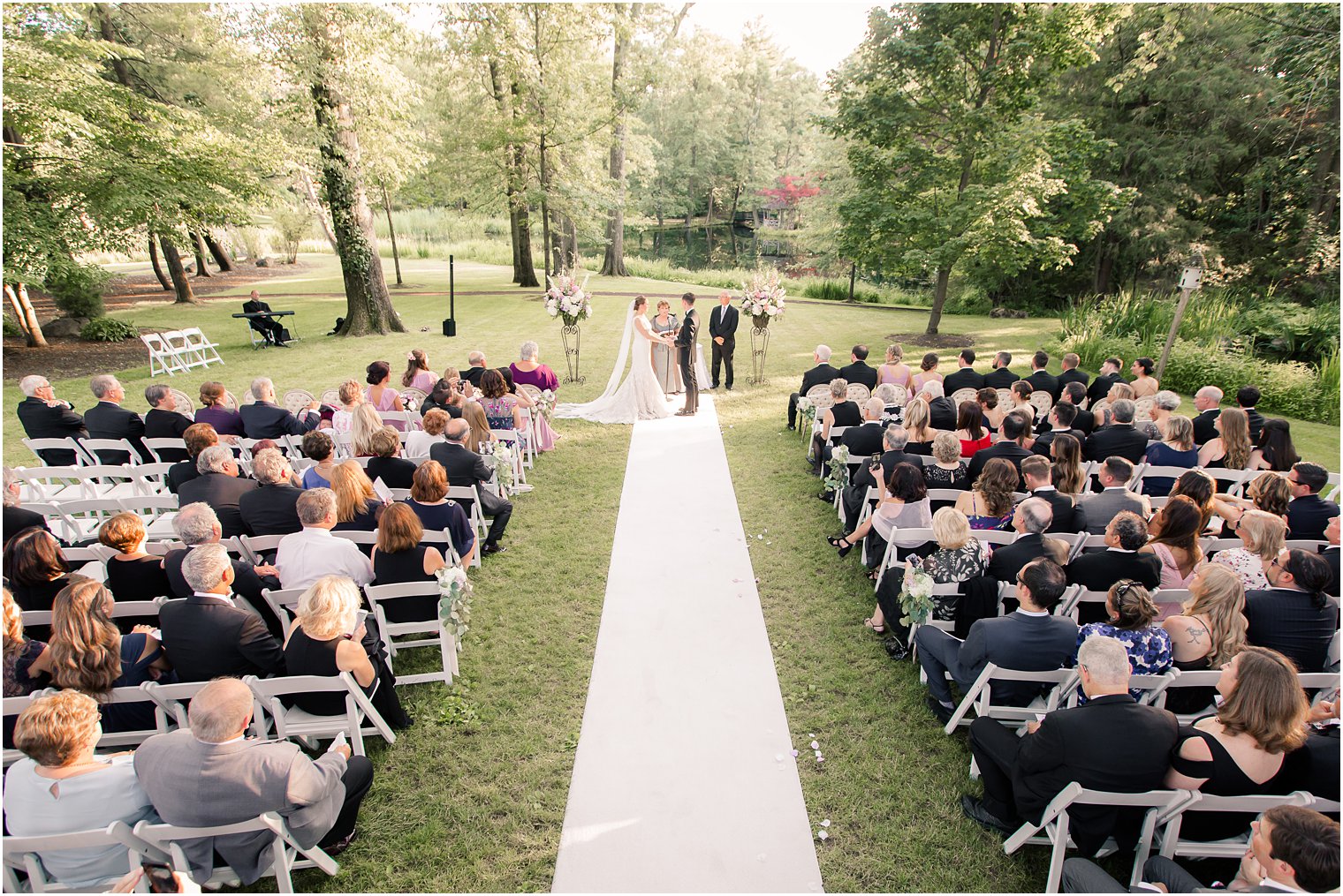 Outdoor ceremony at Pleasantdale Chateau in West Orange, NJ