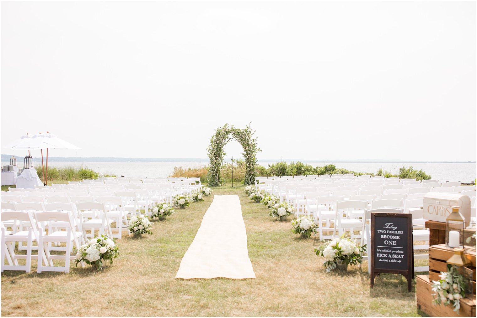 Outdoor ceremony at Sandy Hook Chapel in Atlantic Highlands, NJ