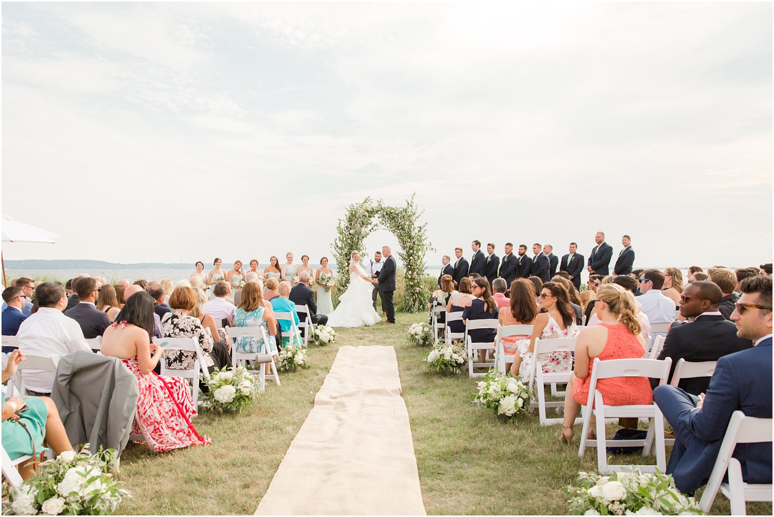 Outdoor ceremony at Sandy Hook Chapel in Atlantic Highlands, NJ