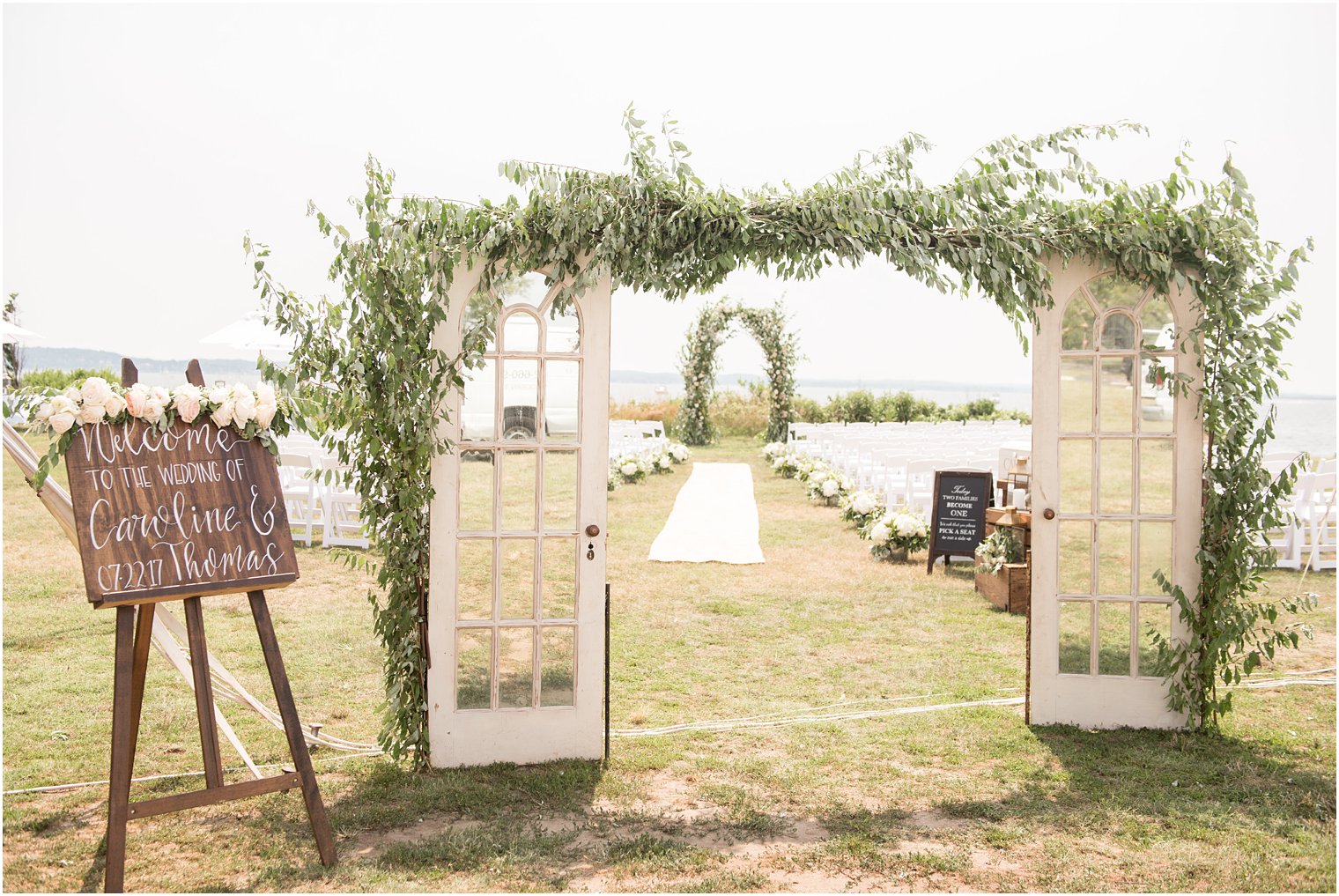 Outdoor ceremony at Sandy Hook Chapel in Atlantic Highlands, NJ