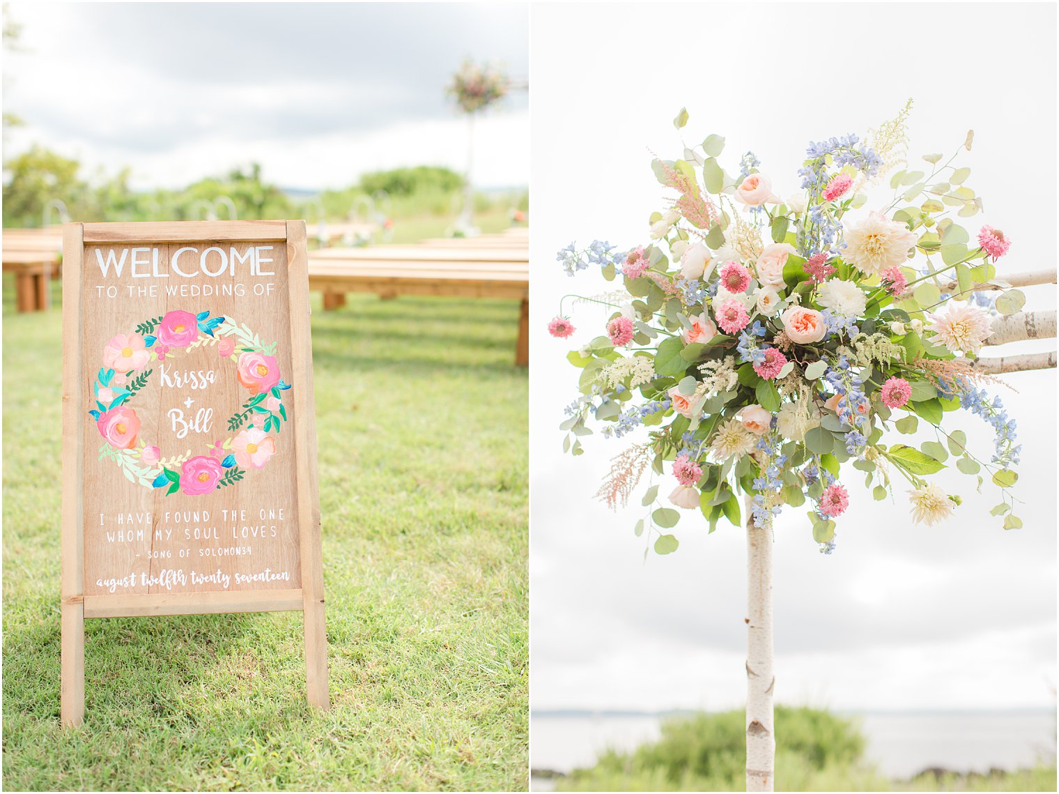 Outdoor ceremony at Sandy Hook Chapel in Atlantic Highlands, NJ