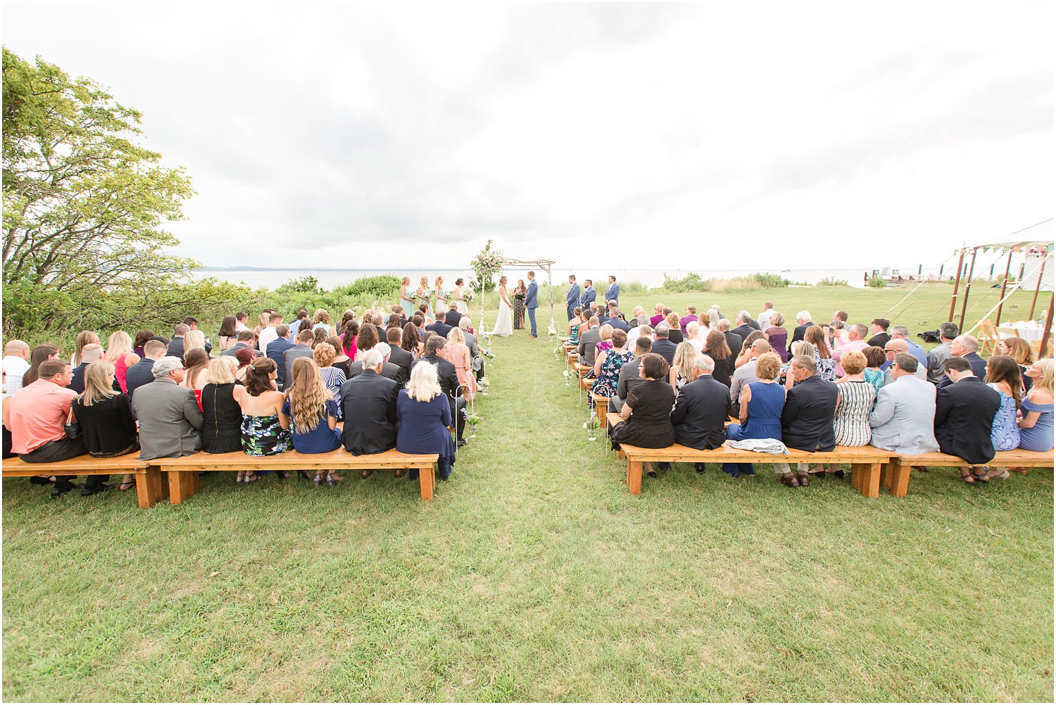 Outdoor ceremony at Sandy Hook Chapel in Atlantic Highlands, NJ