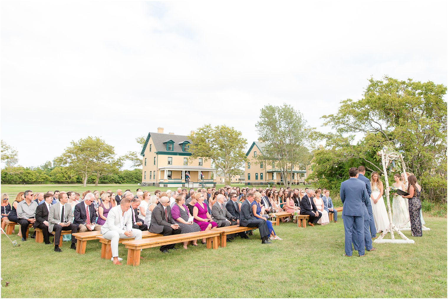 Outdoor ceremony at Sandy Hook Chapel in Atlantic Highlands, NJ