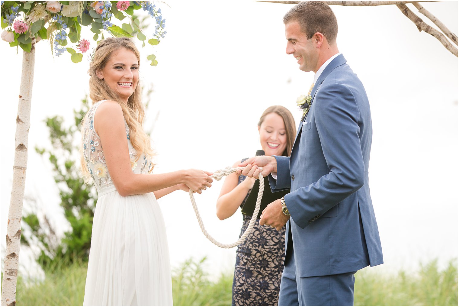 Outdoor ceremony at Sandy Hook Chapel in Atlantic Highlands, NJ