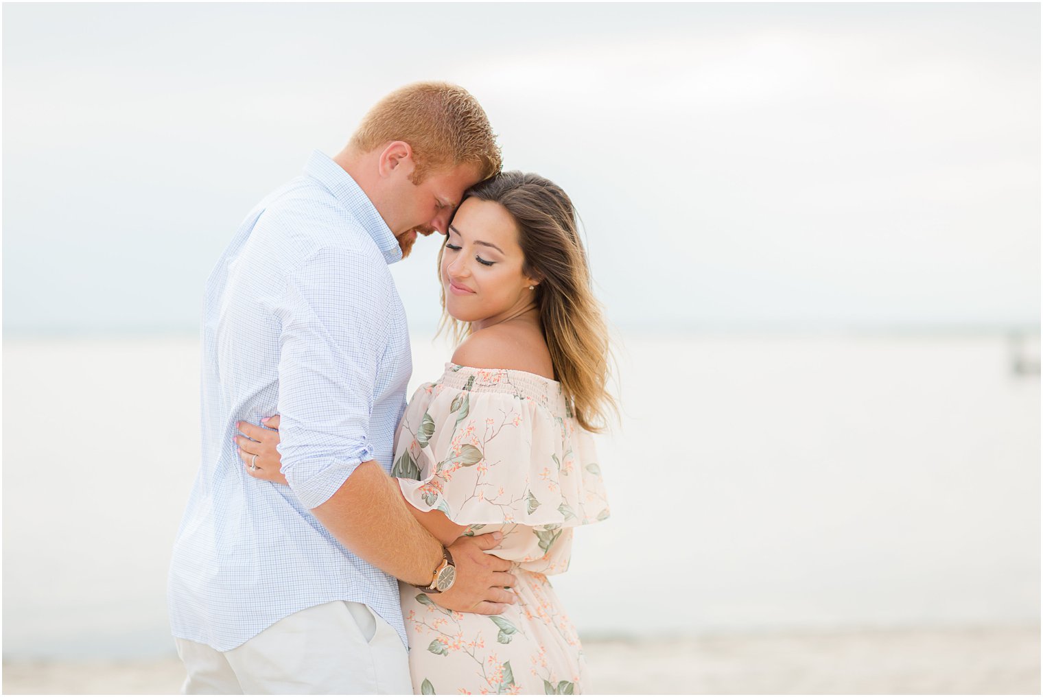 romantic engagement photo in Lavallette NJ 