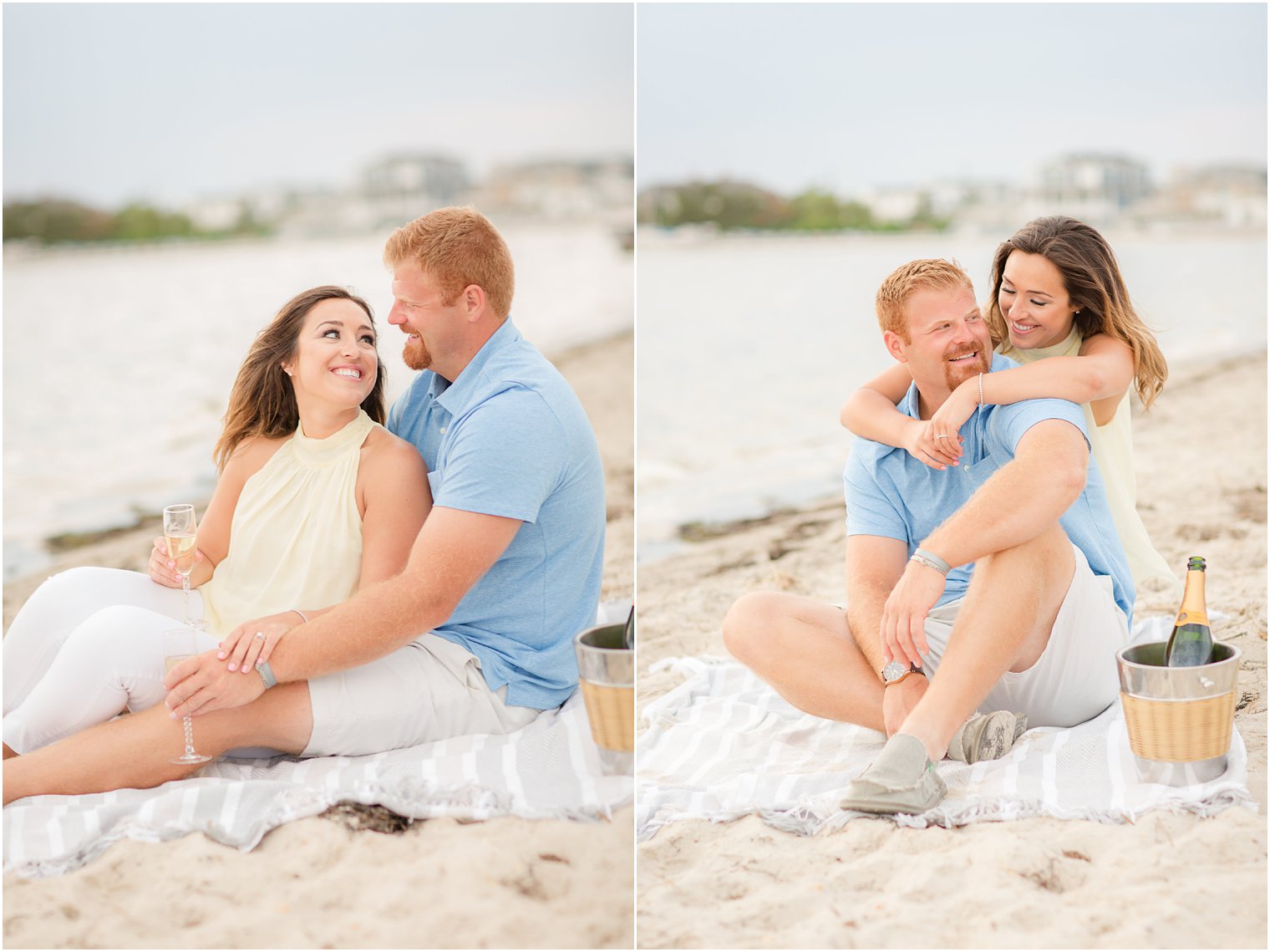 engagement photos on the beach in Lavallette NJ 