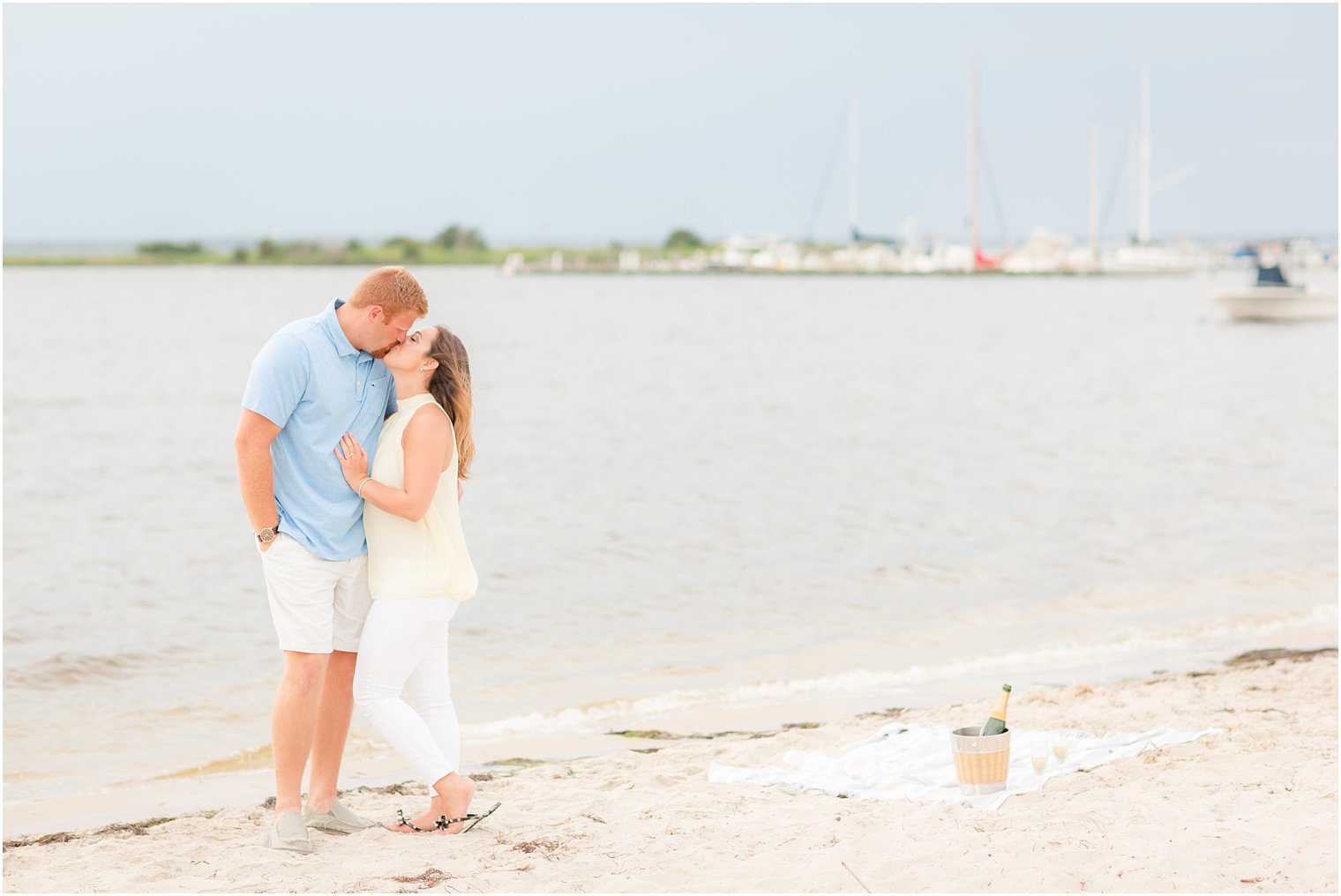 yellow and blue color palette for engagement photos