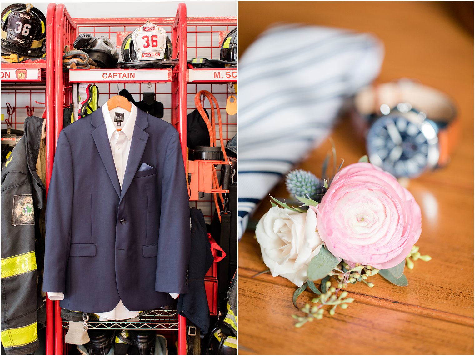 Groom details in a firehouse