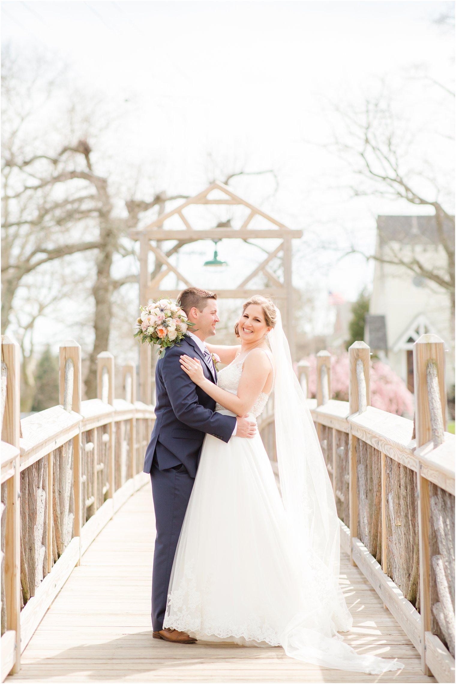 Candid moment between bride and groom 