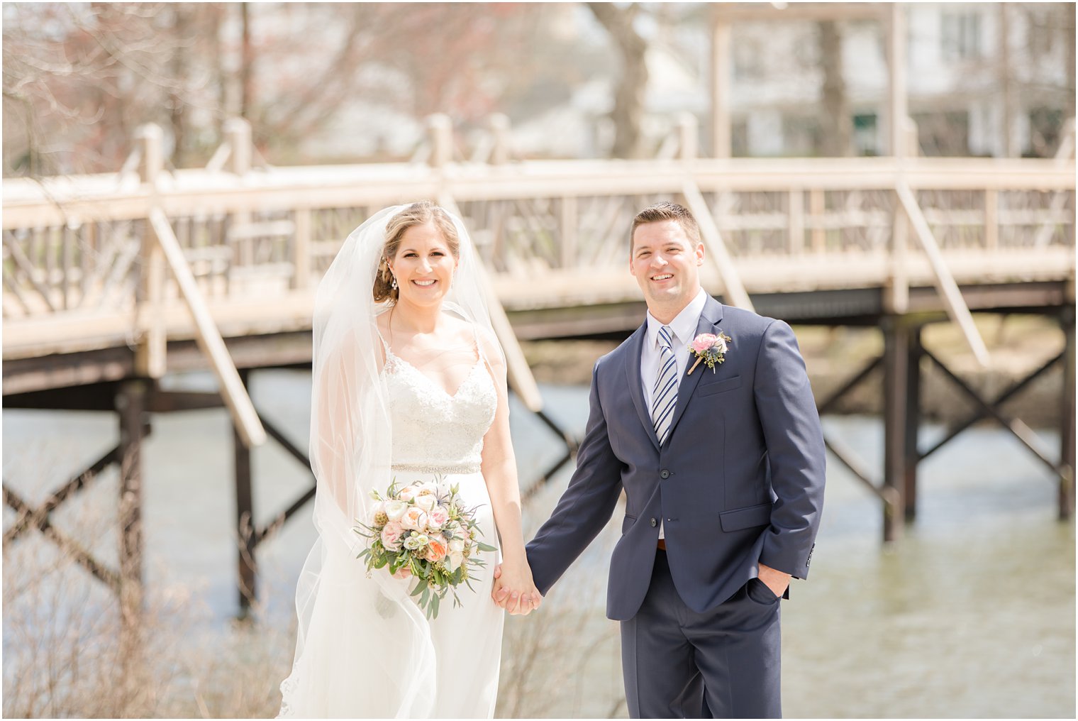 Classic photo of bride and groom on wedding day