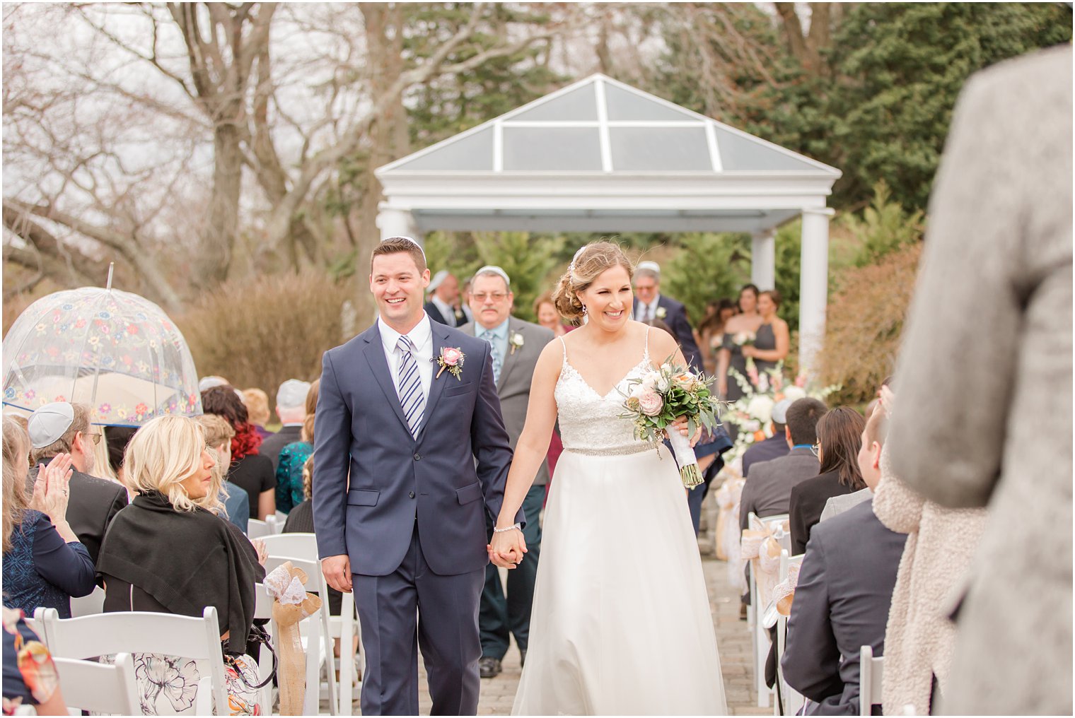Wedding recessional at The Mill Lakeside Manor