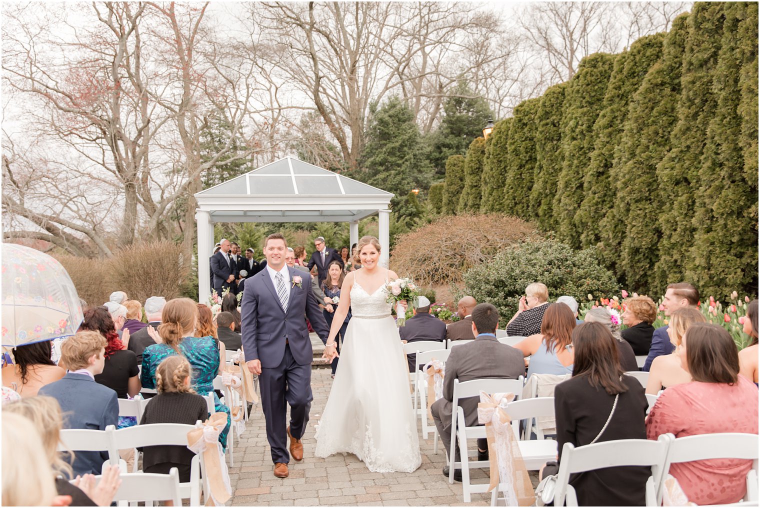 Wedding recessional at The Mill Lakeside Manor