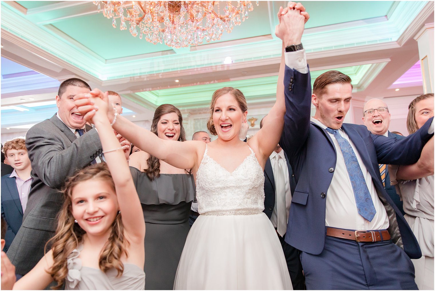 Bride and groom dancing at reception at The Mill Lakeside Manor