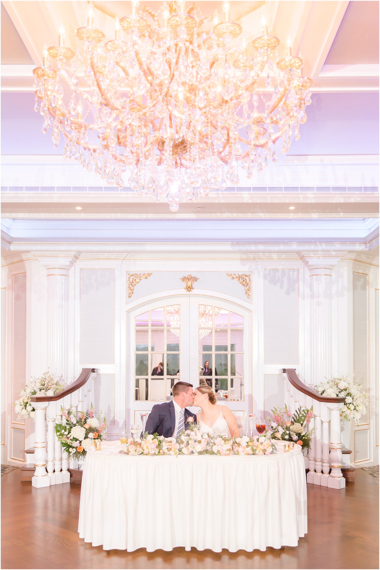 Sweetheart table at wedding reception at The Mill at Lakeside Manor in Spring Lake NJ