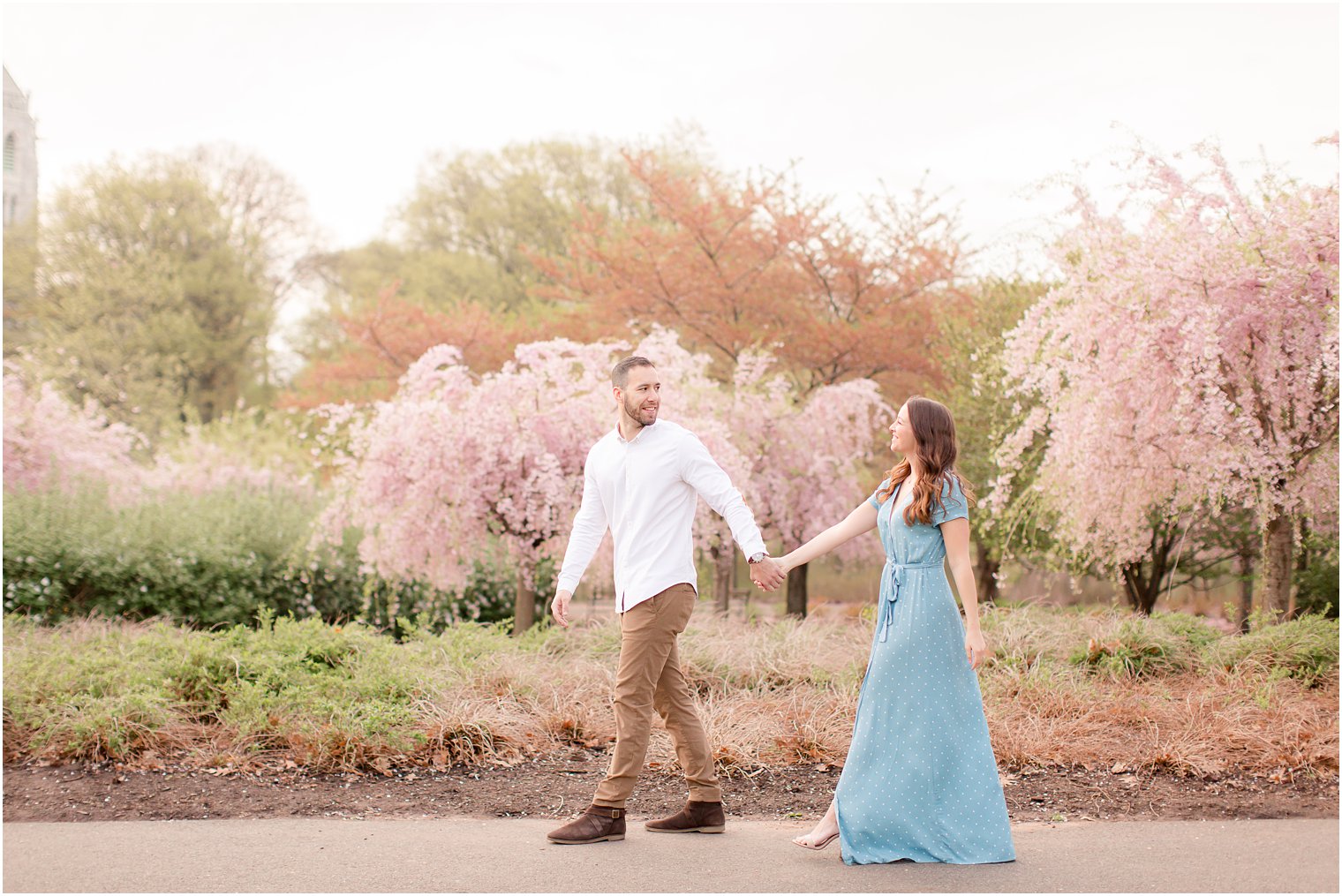 Spring time engagement session at Branch Brook Park