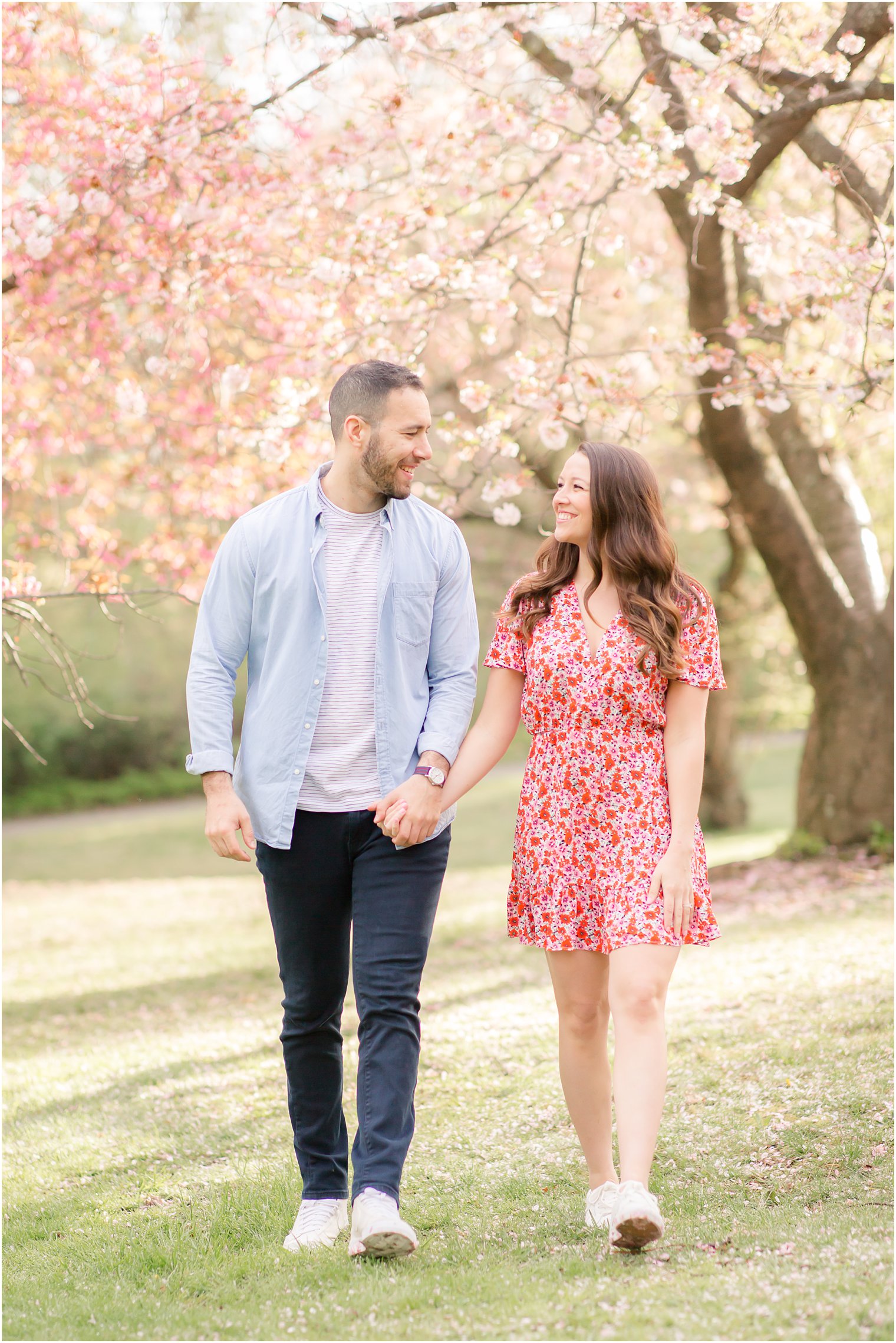 Young couple at Branch Brook Park in Newark NJ 