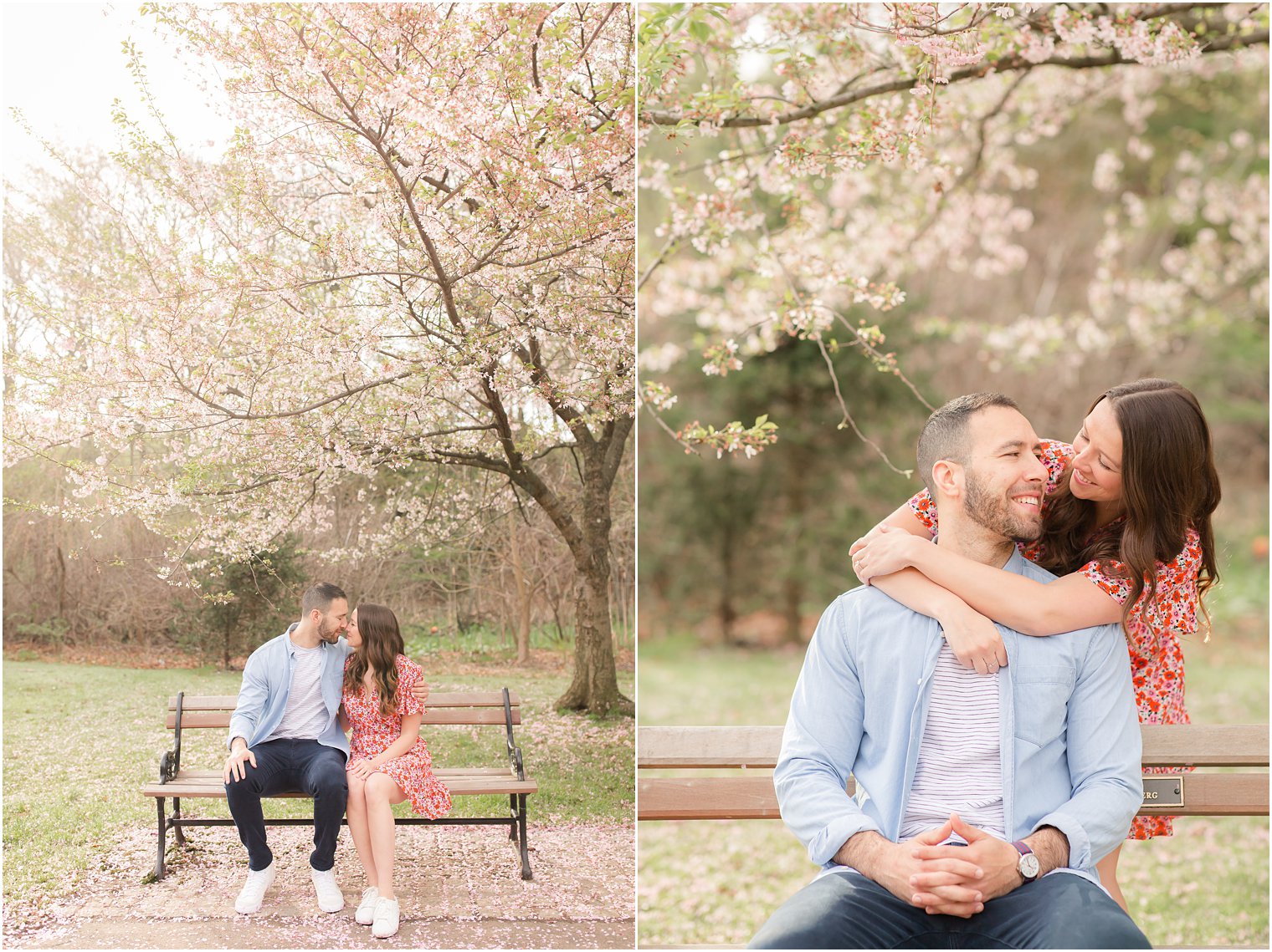 Engaged couple at Branch Brook Park in Newark NJ 