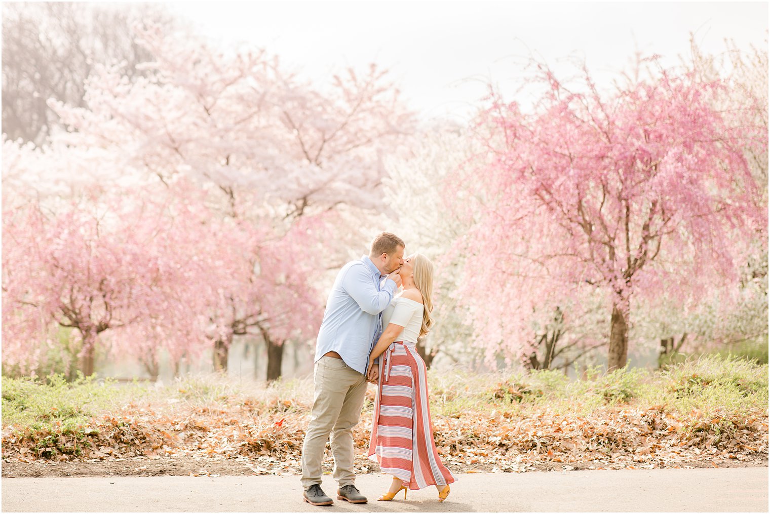 Spring Cherry Blossom Engagement by Idalia Photography