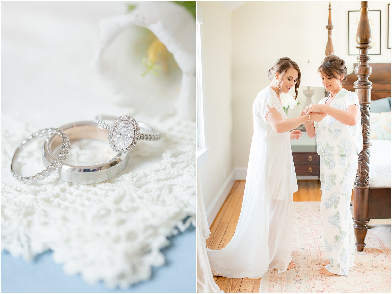 bride getting ready with mother in Stone Tower Winery Wedding Photos by Idalia Photography