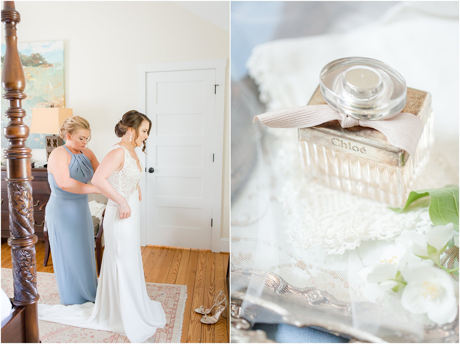 bride getting ready in Stone Tower Winery Wedding Photos by Idalia Photography