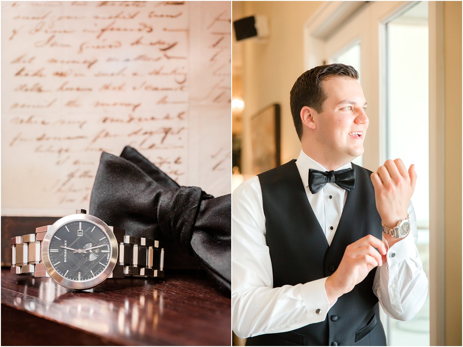 groom prep on wedding day in Stone Tower Winery Wedding Photos by Idalia Photography