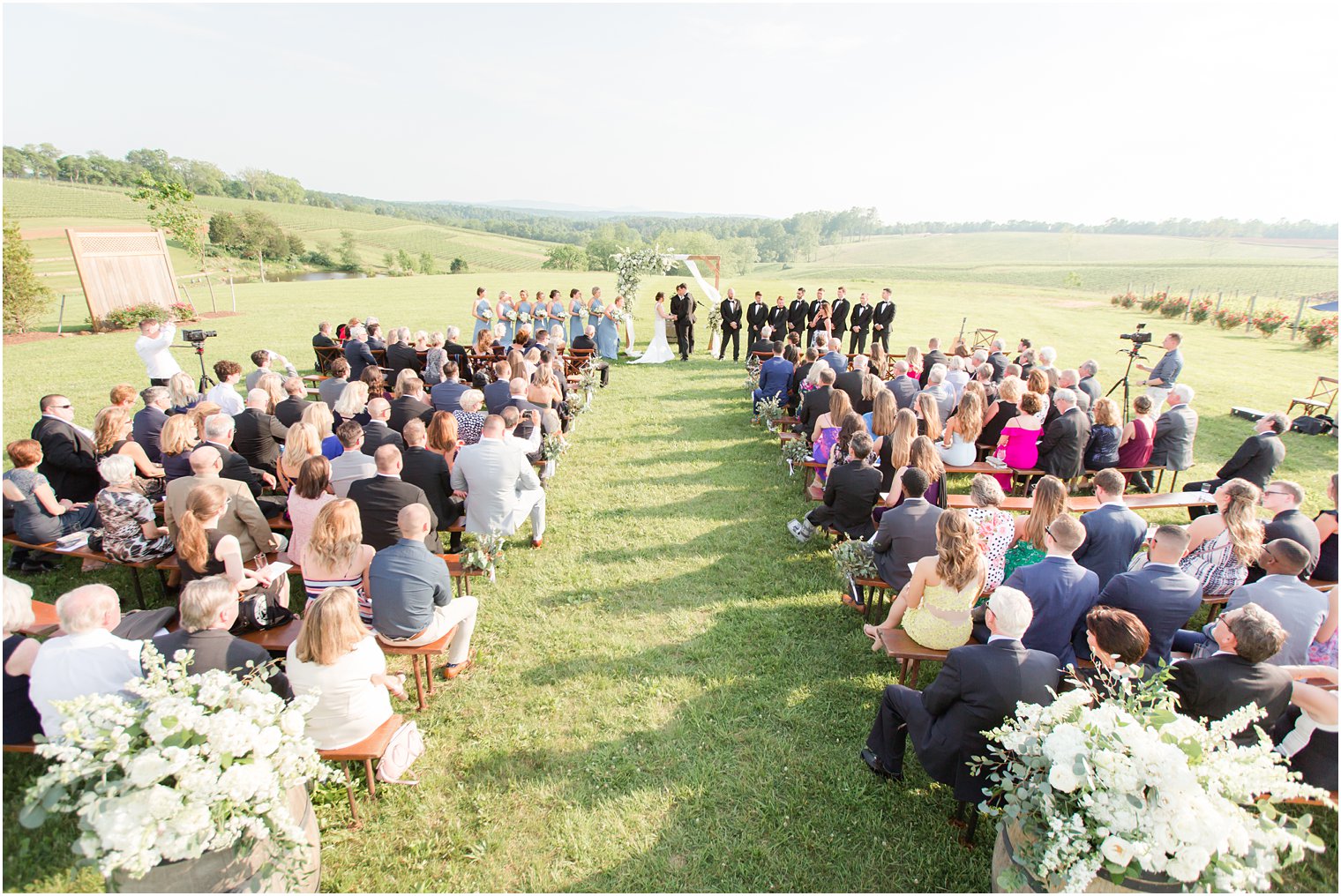 outdoor wedding ceremony in Stone Tower Winery Wedding Photos by Idalia Photography