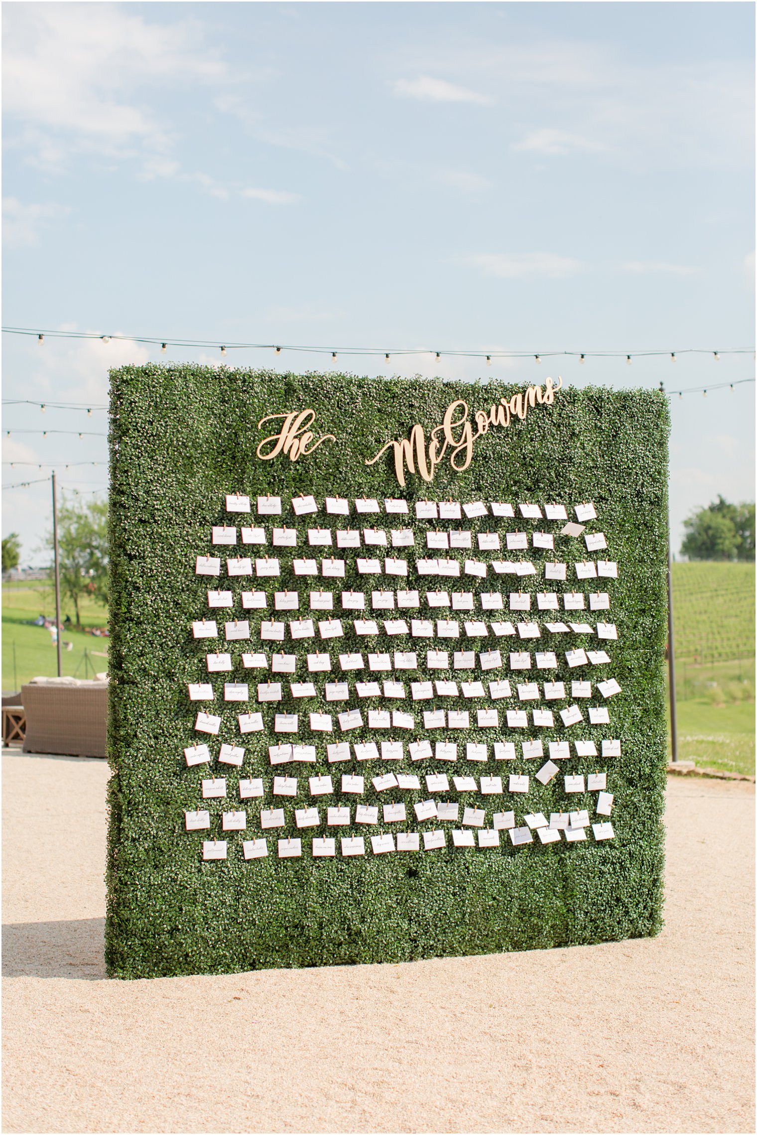 seating card setup in Stone Tower Winery Wedding Photos by Idalia Photography