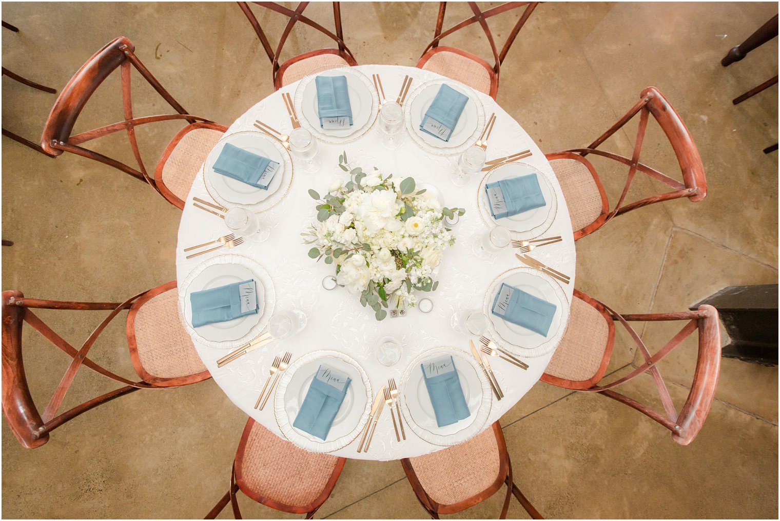 wedding reception table in Stone Tower Winery Wedding Photos by Idalia Photography