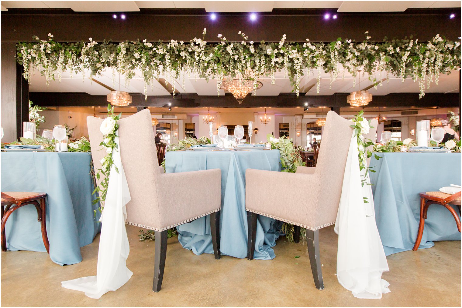 sweetheart table with greenery in Stone Tower Winery Wedding Photos by Idalia Photography