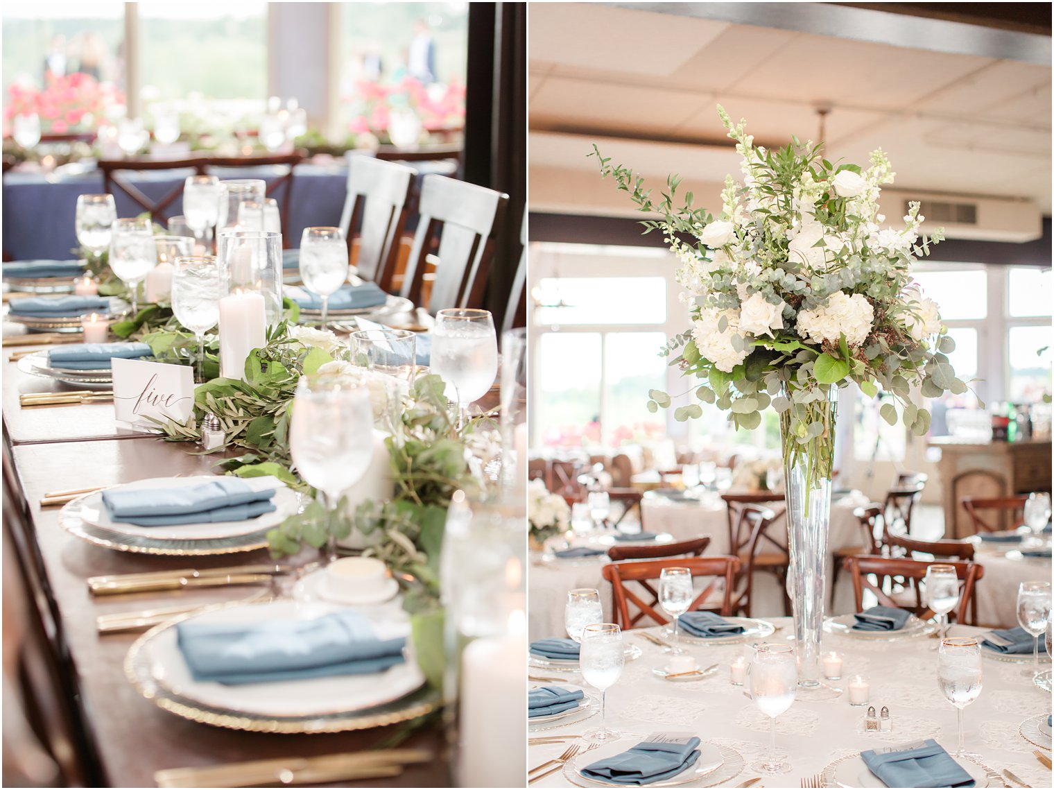 wedding reception table in Stone Tower Winery Wedding Photos by Idalia Photography