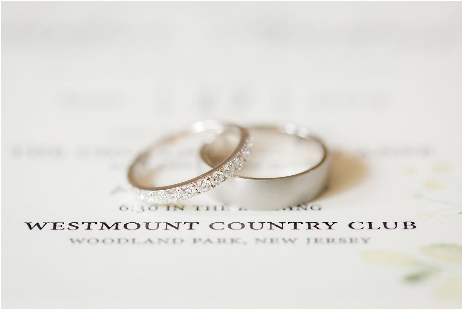 wedding rings for wedding at Westmount Country Club