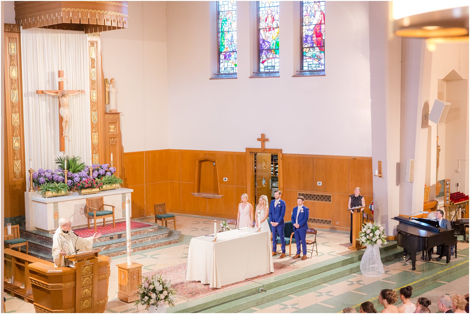 wedding ceremony at Saint Anne's Roman Catholic Church in Fair Lawn NJ