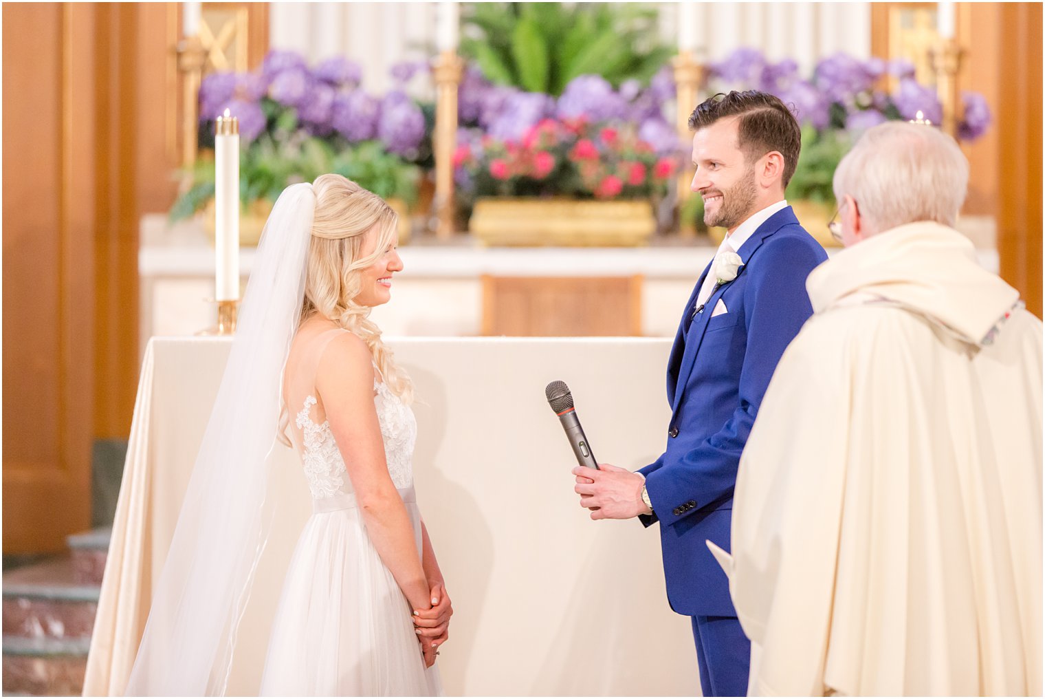 wedding ceremony at Saint Anne's Roman Catholic Church in Fair Lawn NJ