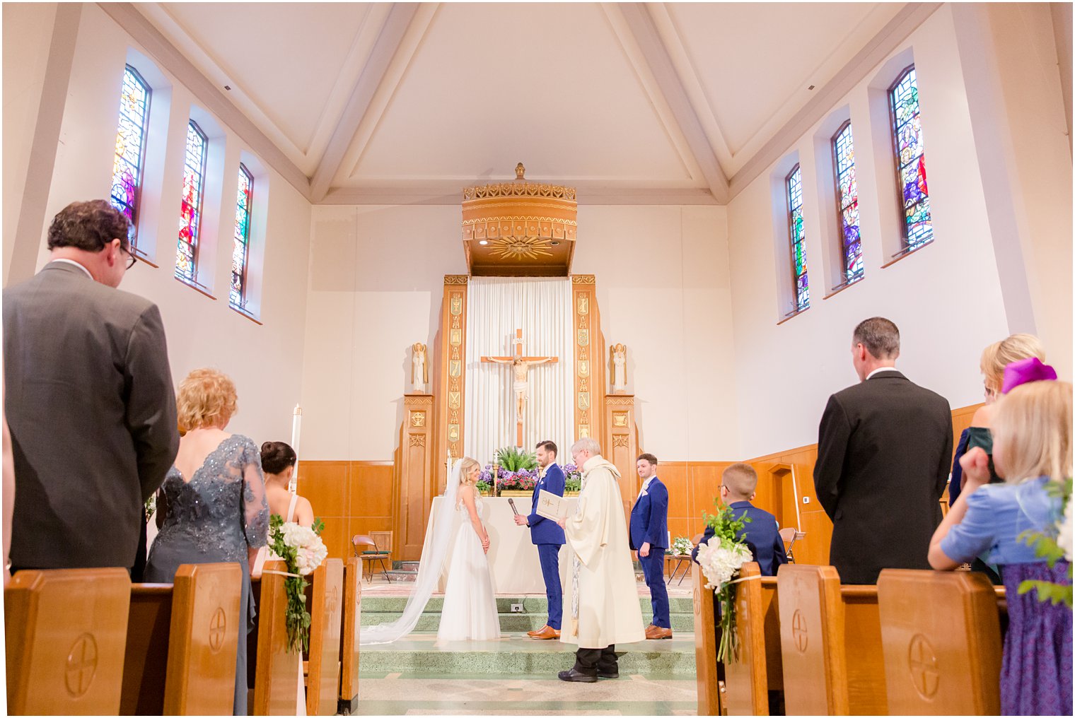 wedding ceremony at Saint Anne's Roman Catholic Church in Fair Lawn NJ