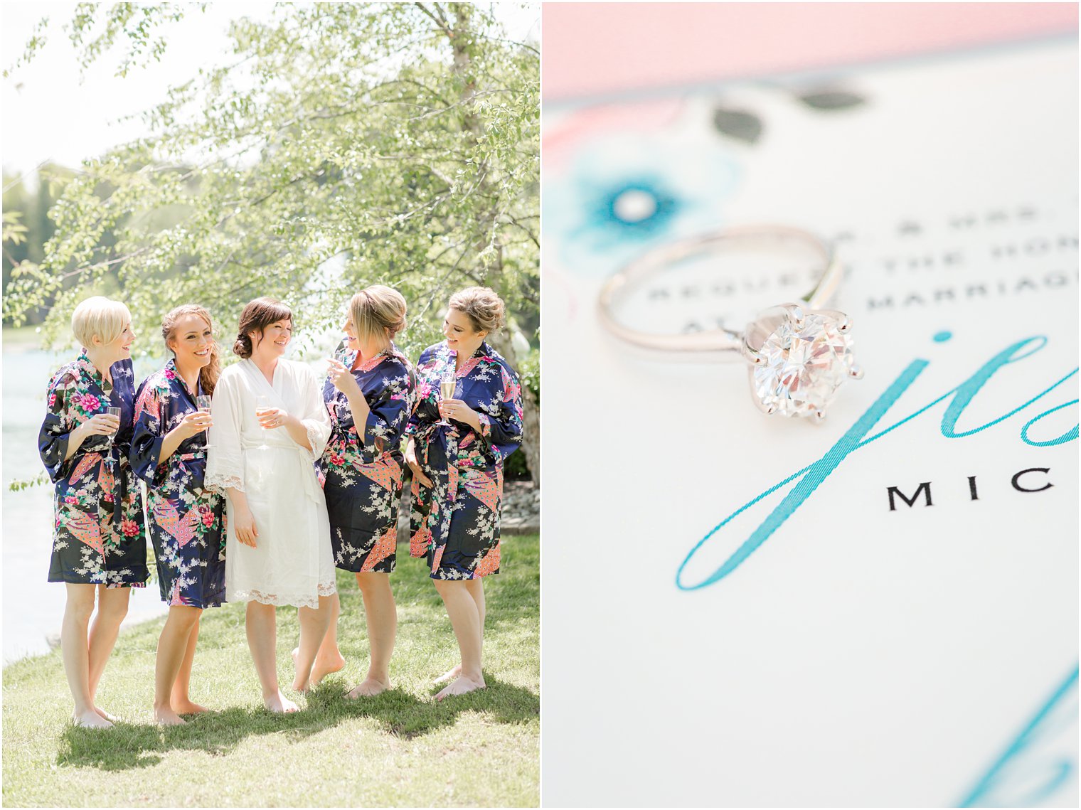 Bridesmaids getting ready at Windows on the Water at Frogbridge in Millstone NJ