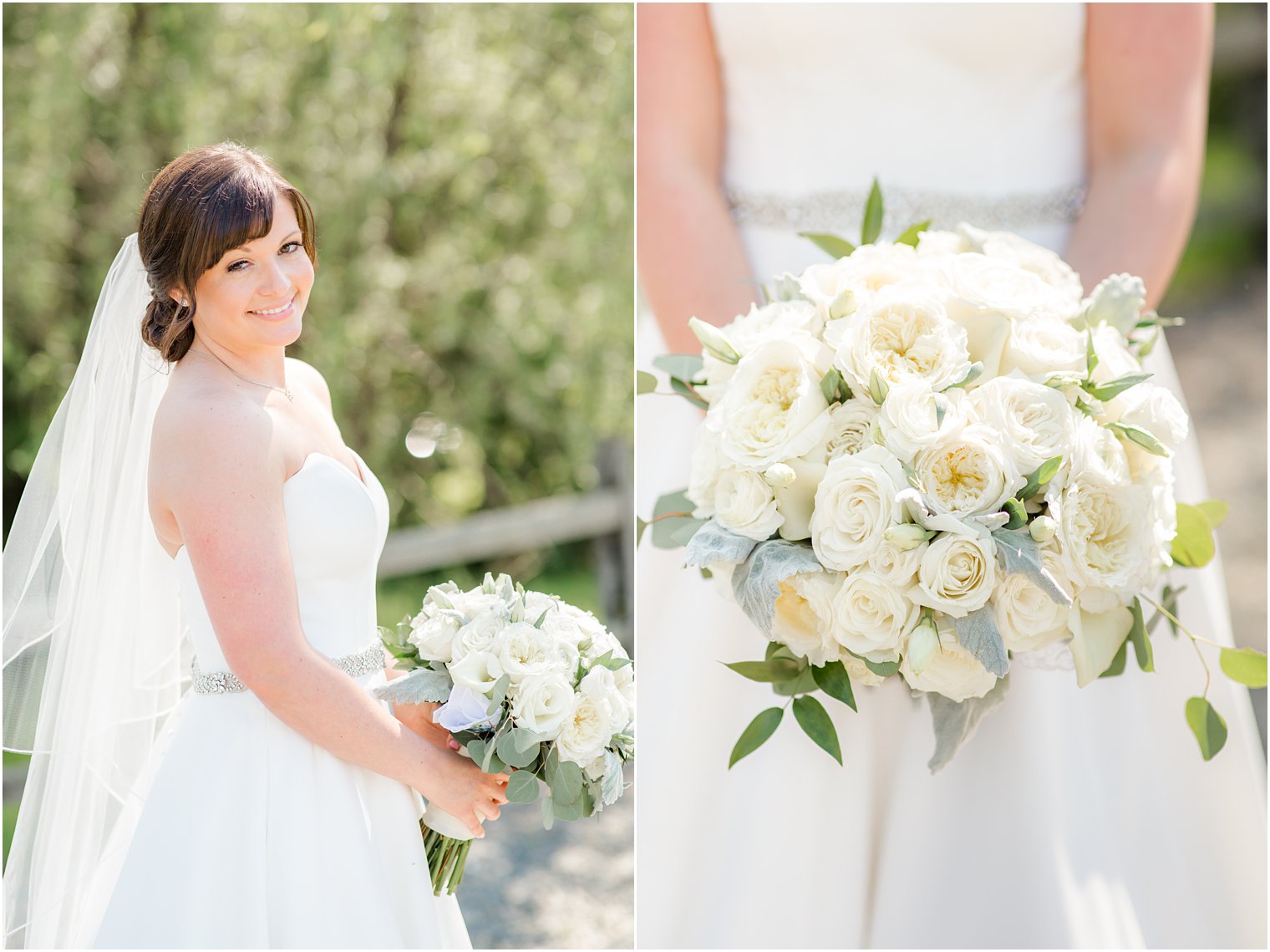 Photos of bride and bouquet at Windows on the Water at Frogbridge in Millstone NJ