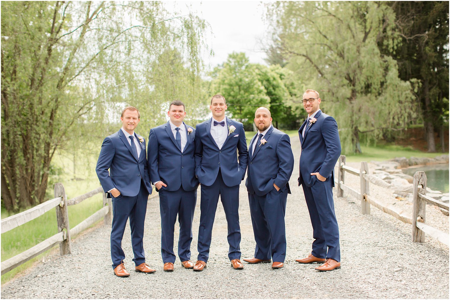 Groomsmen photo at Windows on the Water at Frogbridge in Millstone NJ