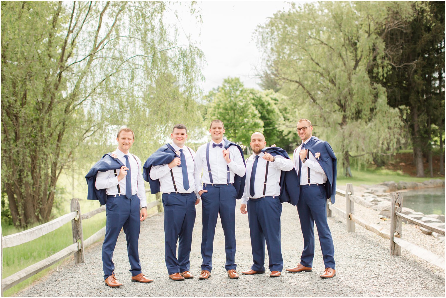 Groomsmen photo at Windows on the Water at Frogbridge in Millstone NJ