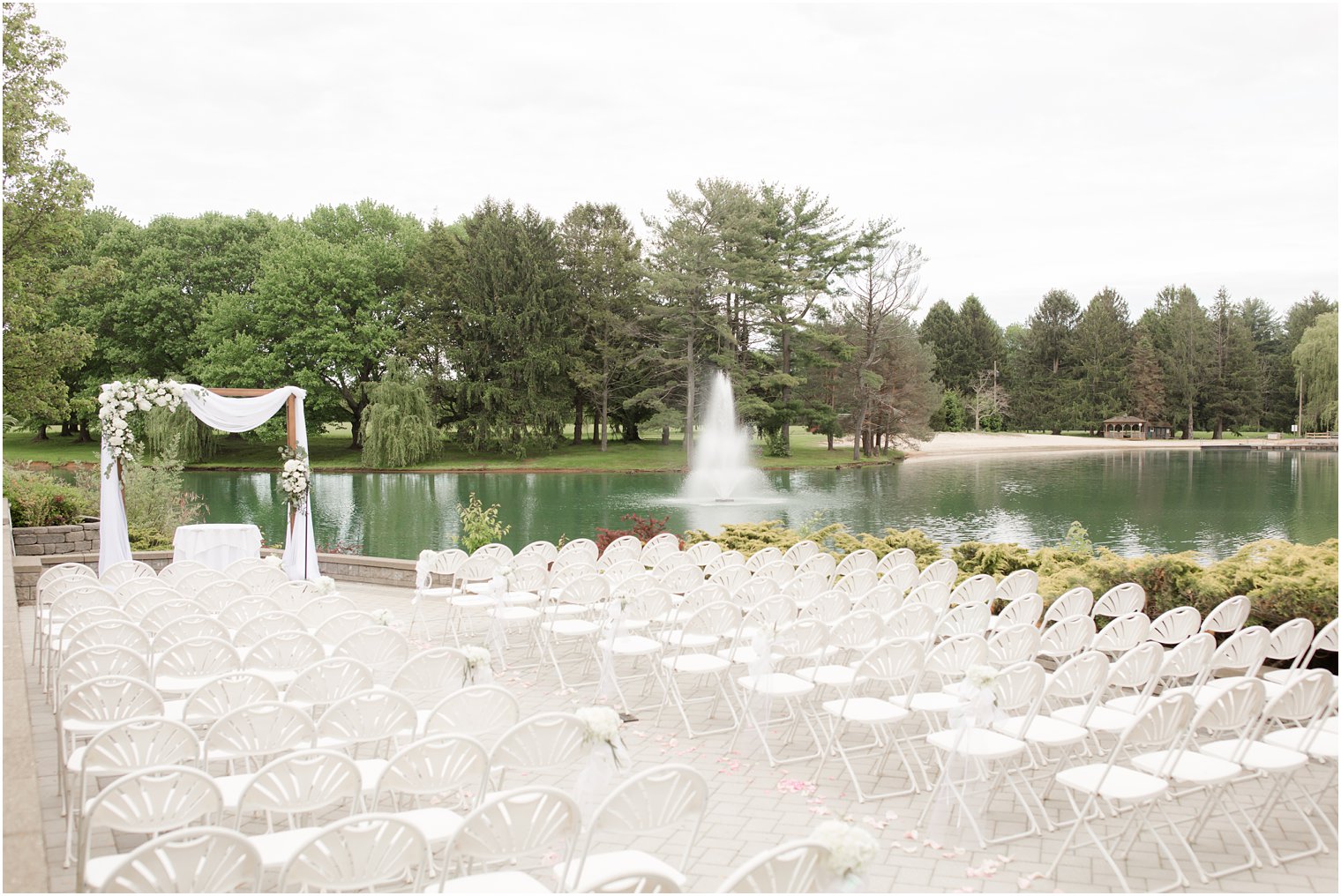 Ceremony location at Windows on the Water at Frogbridge in Millstone NJ