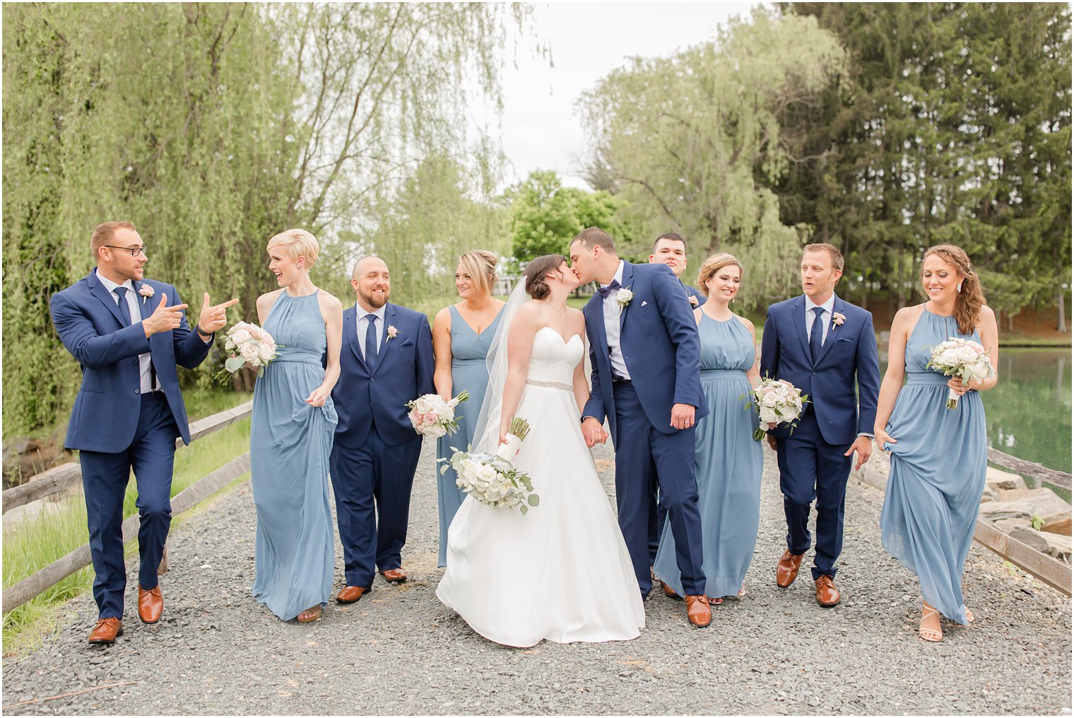 Formal bridal party portraits at Windows on the Water at Frogbridge in Millstone NJ