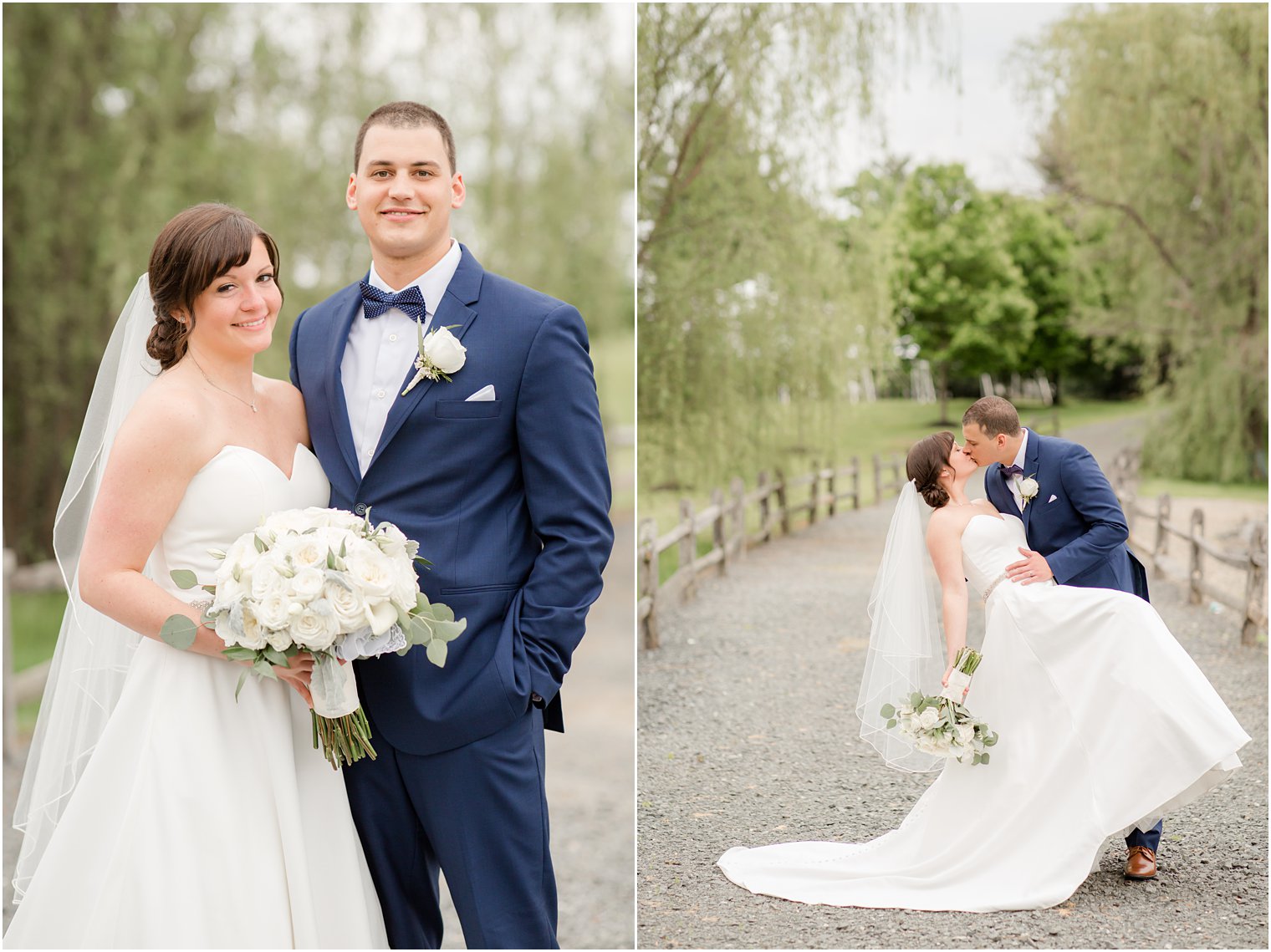 Formal bride and groom portraits at Windows on the Water at Frogbridge in Millstone NJ